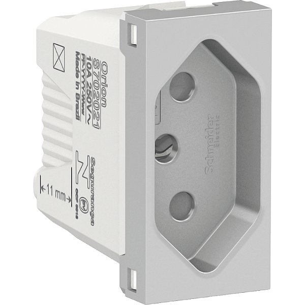 Modulo Tomada Br 2P+T 10A 250V 1M Al S70202174 SCHNEIDER