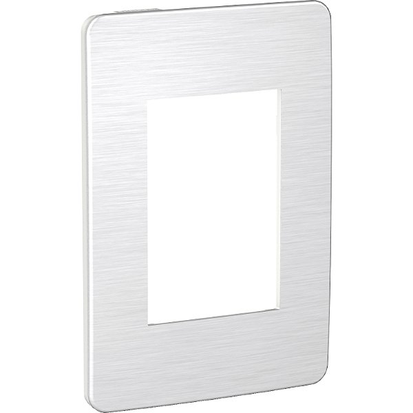 Orion - Cover-Frame 4X2 - 3 Modules - White / Aluminium Cosmic Grey S733103639 SCHNEIDER