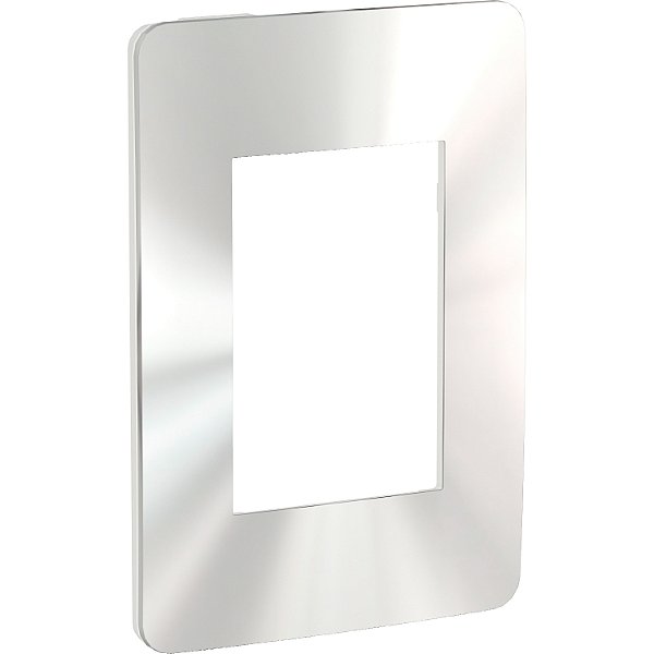 Orion - Cover-Frame 4X2 - 3 Modules - White / Chrome Gloss S732103429 SCHNEIDER