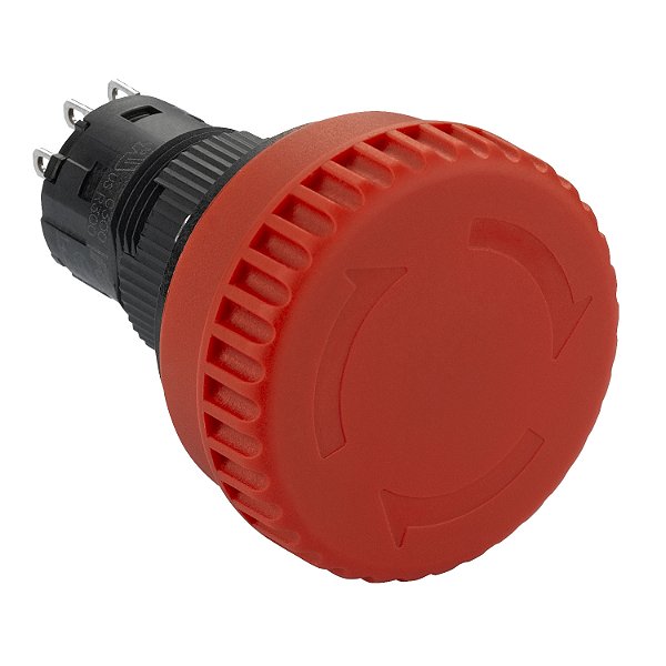 Botao 16Mm Plastico Emergencia Girar Puxar Destravar Led 24V 2Nf XB6ETI523P SCHNEIDER