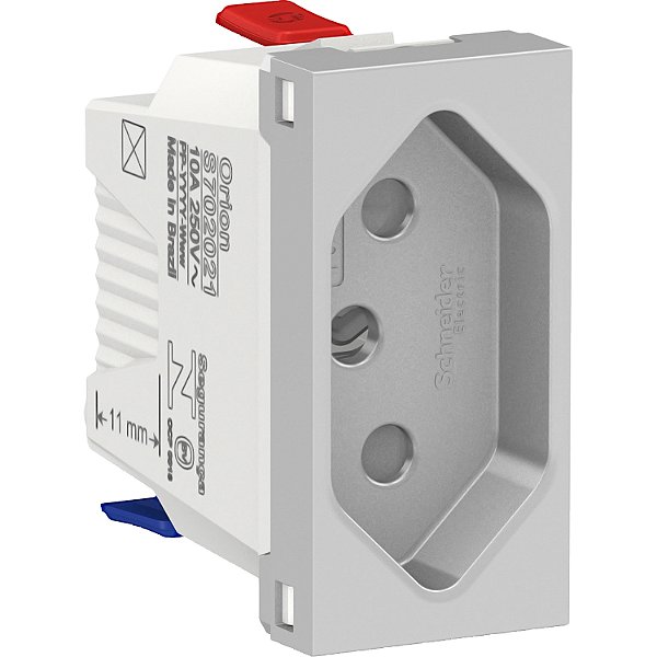 Modulo Tomada Br 2P+T 10A 250V Borne Automatico 1M Al S70205174 SCHNEIDER