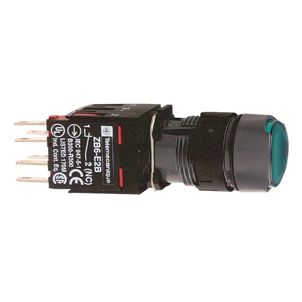 Botao 16Mm Plastico Luminoso Redondo 1Na 1Nf Verde XB6AW3B1B SCHNEIDER