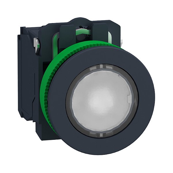 Botão Luminoso Faceado Ø30Mm Plástico, Retorno Por Mola, Branco, Na+Nf, 230...240Vca XB5FW31M5 SCHNEIDER