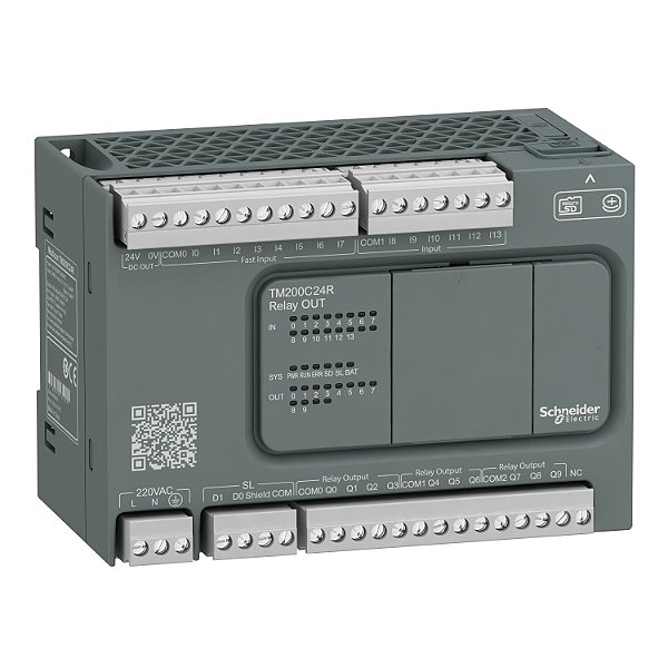 Controlador Lógico Programável - 14 Entradas / 10 Saídas Digitais - Saídas Relé - Modbus Rtu/Ascii - 110/220 Vac TM200C24R SCHNEIDER