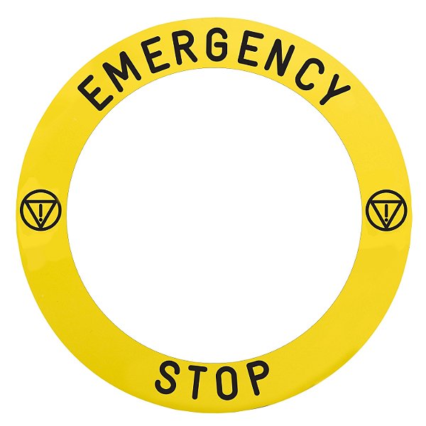 Legenda Ø90, Específica Para Botão De Emergência Luminoso, Gravação Emergency Stop, Com Símbolo ZBY8L330 SCHNEIDER