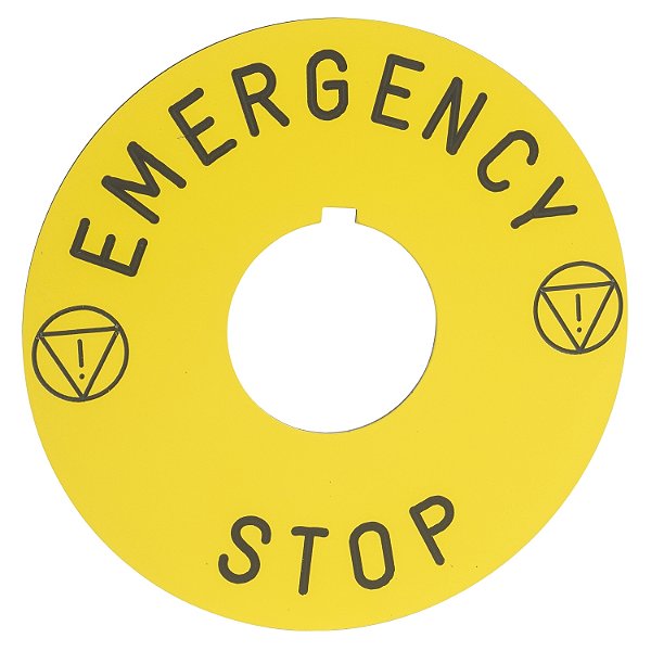 Etiqueta Gravada Emergency Stop D90 9001KN8330 SCHNEIDER