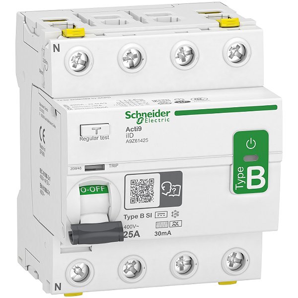 Acti9 Iid - Residual Current Circuit Breaker - 4P - 25A - 30Ma - B-Si Type A9Z61425 SCHNEIDER