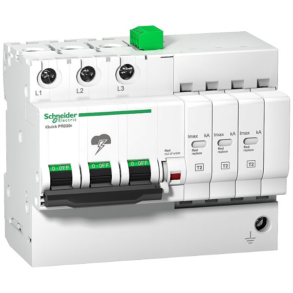 Protetor De Surto Iquick Prd40R 40Ka 3P Cl Ii 340V Com Contato De Sinaliz Remota A9L16293 SCHNEIDER