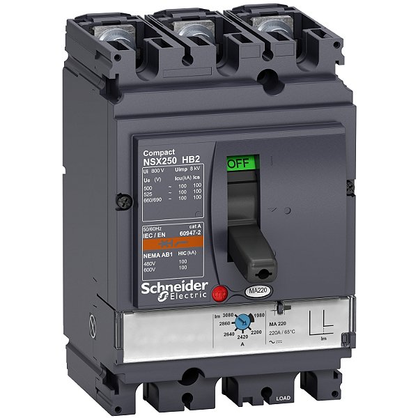 Disjuntor Nsx250Hb2 Ma 220A 3P3D LV433505 SCHNEIDER