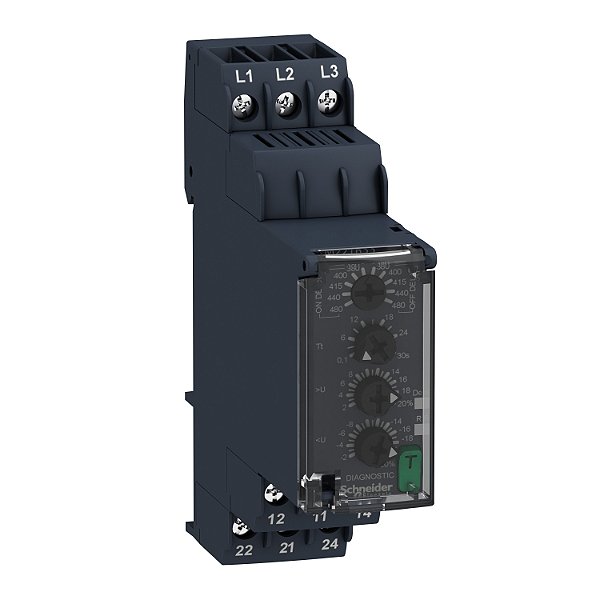Three-Phase Voltage Control Relay 380…480Vac, 2 C/O RM22TR33 SCHNEIDER