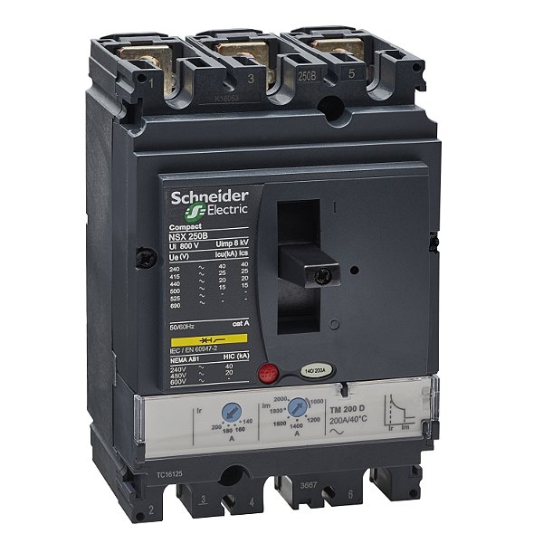 Disjuntor Nsx250B Tm200D 3P3D LV431111 SCHNEIDER