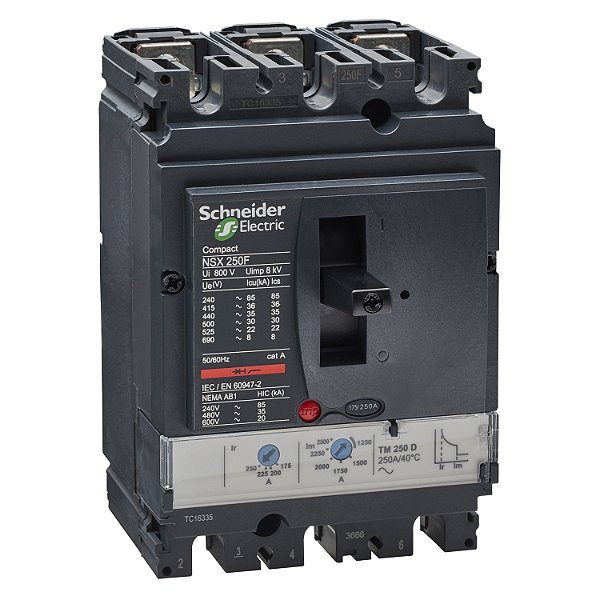 Disjuntor Nsx250F Tm250D Tripolar LV431630 SCHNEIDER