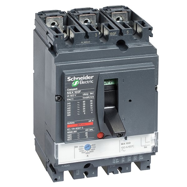 Disjuntor Nsx100N Ma100 Tripolar LV429750 SCHNEIDER