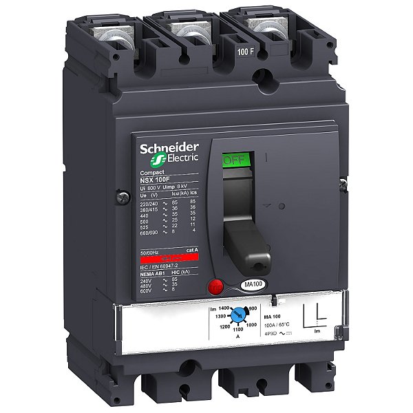 Disjuntor Nsx100F Ma100 Tripolar LV429740 SCHNEIDER