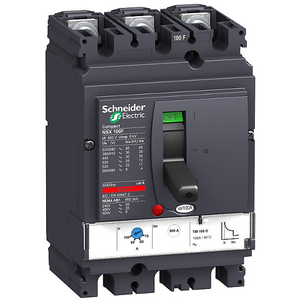 Disjuntor Nsx100F Tm63D 3P3D LV429632 SCHNEIDER