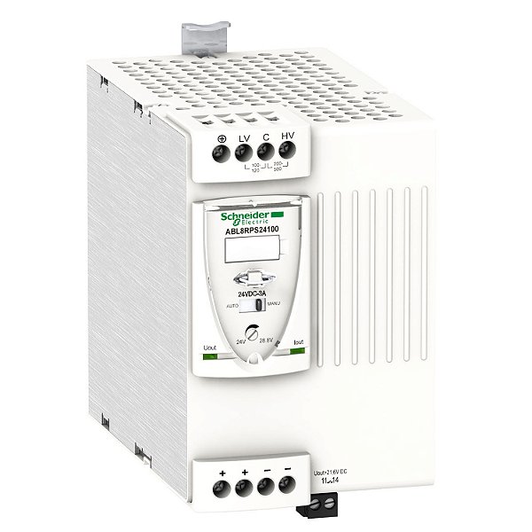 Fonte De Alimentação Chaveada Universal - 24 Vdc - 240 W - 10 A - 100/120/200/500 Vac - Mono/Bifásica ABL8RPS24100 SCHNEIDER