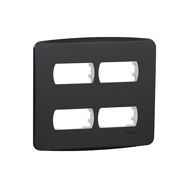 Placa+Suporte 4X4 4 Postos Grafite S3B77441 SCHNEIDER