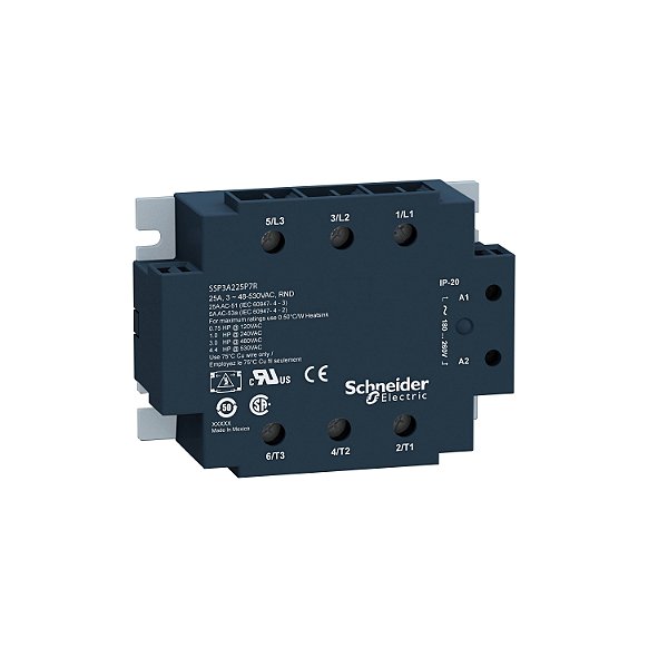 Solid State Panel Mount Relay, 50 A, Zero Voltage Switching, Thermal Pad, Input 18…36 V Ac, Output 48…530 V Ac SSP3A250B7T SCHNEIDER