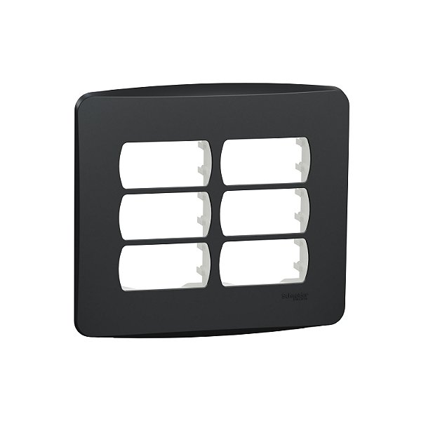 Placa+Suporte 4X4 6 Postos Grafite S3B77461 SCHNEIDER