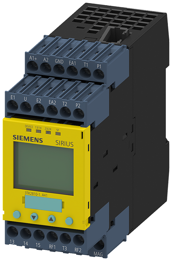 Dispositivo De Comutação De Segurança Sirius Orientado Para A Segurança Monitoramento Das Rotações 24 V Cc 45 Mm Conexão Parafusada Fk Sem Atraso 2 Na Fk Com Atraso 0 Mk 2 Elétricos Partida Automática/Partida Manual Equipamento 3TK2810-1BA41 Siemens