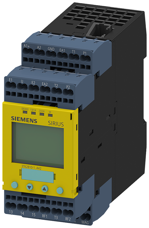 Dispositivo De Comutação De Segurança Sirius Orientado Para A Segurança Monitoramento Das Rotações 24 V Cc 45 Mm Terminal De Mola Fk Sem Atraso 2 Na Fk Com Atraso 0 Mk 2 Elétricos Partida Automática/Partida Manual Equipamento De 3TK2810-1BA42 Siemens
