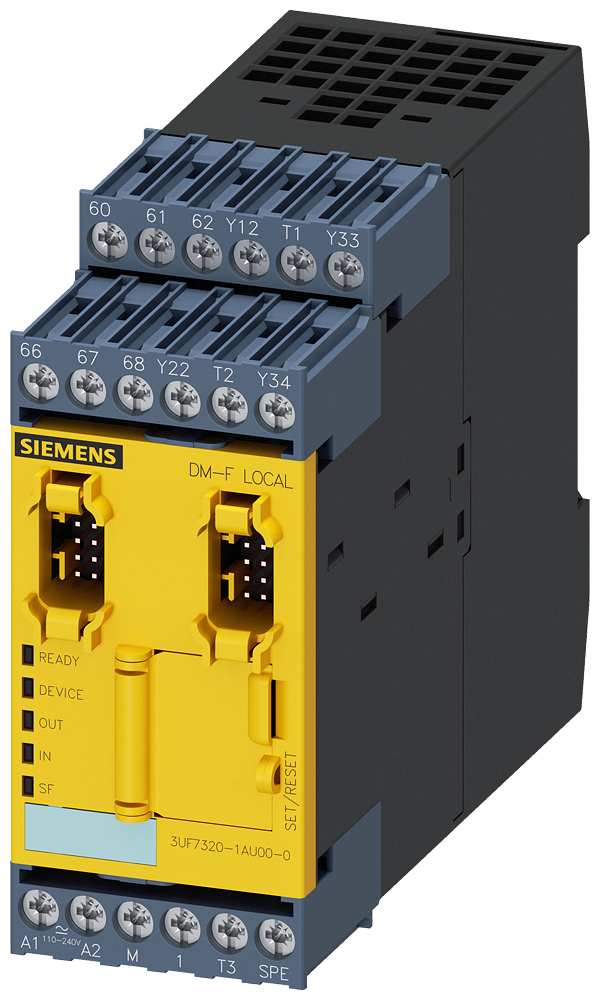 Módulo Digital Failsafe Dm-F Local Para Desligamento Failsafe Via Sinal De Hardware Us 110 240 V Ca/Cc 2 Circuitos De Liberação Do Relé 2 Saídas A Relé Função De Segurança Via Chave Dip Ajustável Sil Máx Alcançável Iec 61508 3 3UF7320-1AU00-0 Siemens
