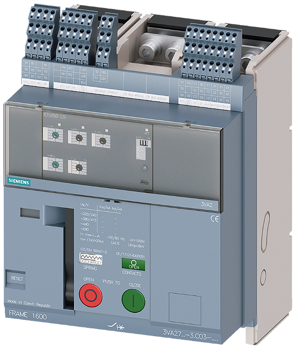 Disj 3P 800A 55Ka 380V Etu350 Lsi 3Va27 3VA2780-1AC03-0AA0 SIEMENS