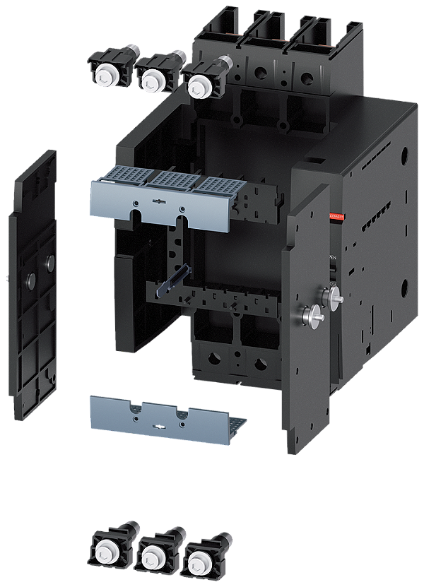 Unidade De Encaixe Conjunto Completo Acessórios Para Disjuntor De 3 Polos 3VA20/21/22 Disjuntores Compactos Sentron - Um Sistema Para Todas As Aplicações 3VA9123-0KD00 Siemens