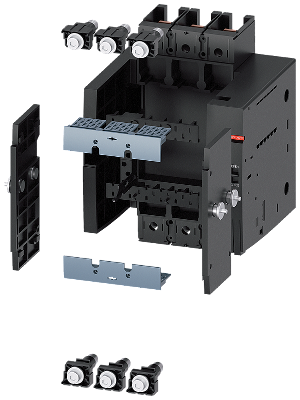 Unidade De Encaixe Conjunto Completo Acessórios Para Disjuntor De 3 Polos 3VA12 Disjuntores Compactos Sentron - Um Sistema Para Todas As Aplicações 3VA9213-0KD00 Siemens