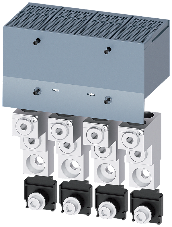 Borne De Conexão Para Condutor Circular TA2 4 2 X 70 300 mm² Para 2 Cabos Com Tomada De Tensão Do Condutor Auxiliar 4 Peças Acessórios Para 3VA13/14 3VA23/24 Disjuntores Compactos Sentron - Um Sistema Para Todas As Aplicações 3VA9404-0JC23 Siemens