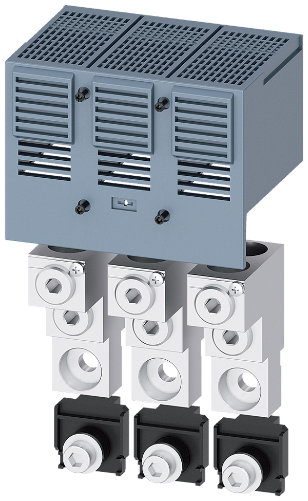 Borne De Conexão Para Condutor Circular TA2 4 2 X 2/0 600 Kcmil Para 2 Cabos Com Tomada De Tensão Do Condutor Auxiliar 3 Peças Acessórios Para 3VA53/54 3VA63/64 Disjuntores Compactos Sentron - Um Sistema Para Todas As Aplicações 3VA9473-0JC23 Siemens