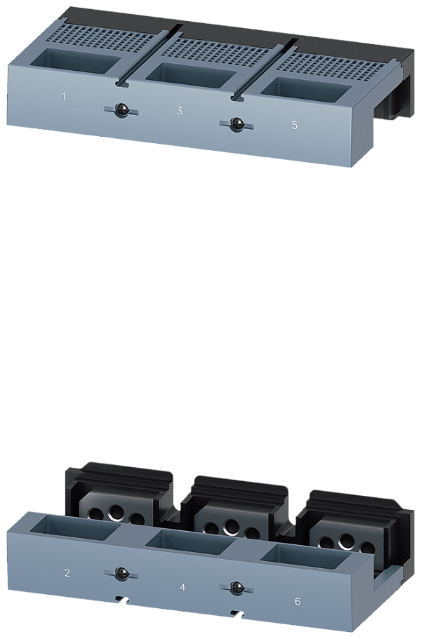 Conexão Roscada Plana De 3 Pçs Rosca Métrica Cobertura Superior E Inferior Acessórios Para 3VA15 3VA25/26 Disjuntores Compactos Sentron - Um Sistema Para Todas As Aplicações 3VA9603-0QA00 Siemens