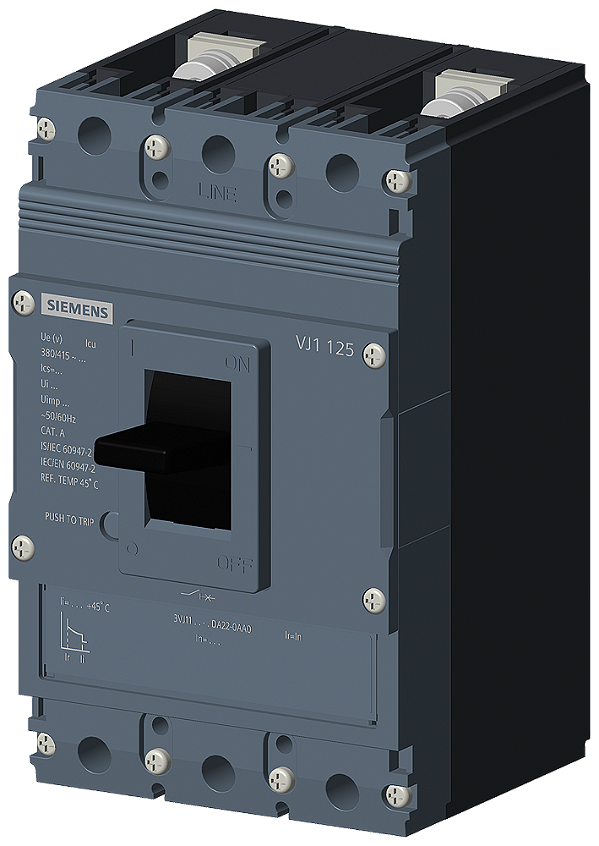 Disjuntor 2P 80A 36Ka 380V Fixo/Fixo 3Vj11 3VJ1108-5DA22-0AA0 Siemens