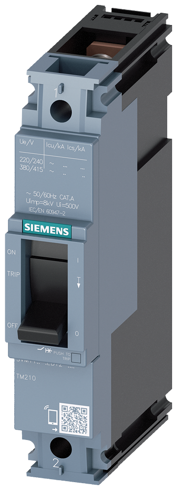Disjuntor Iec Frame 160 Classe Da Capacidade De Comutação N Icu 25kA 240V De 1 Polo Proteção De Instalações TM210 Ftfm In 25A Proteção Contra Sobrecarga Ir 25A Ajustado De Modo Fixo Proteção Contra Curto-Circuito Ii 12,8 X 3VM1125-3ED12-0AA0 Siemens