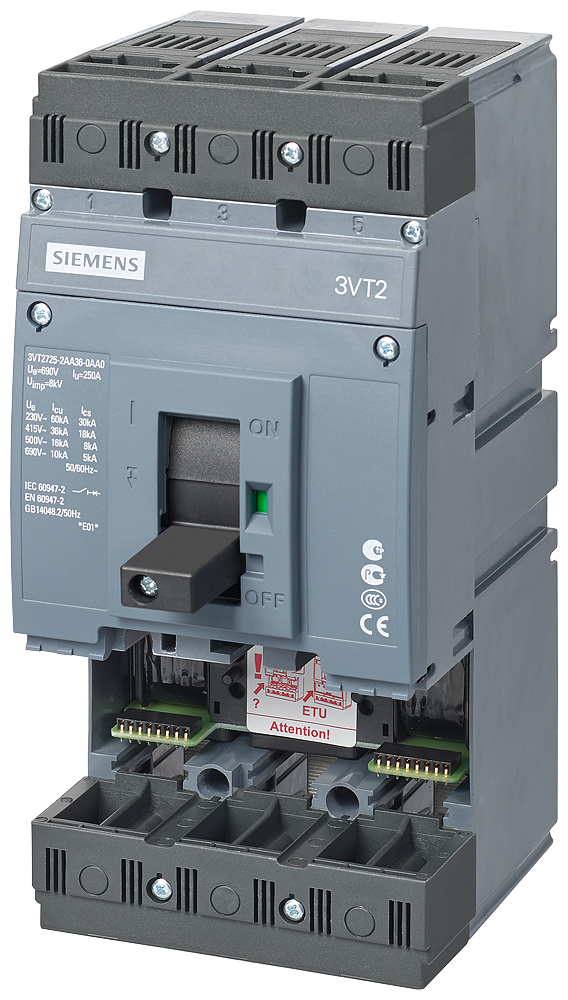 Disj 3P Sem Disparador 250A 65Ka 3Vt2 3VT2725-3AA36-0AA0 SIEMENS