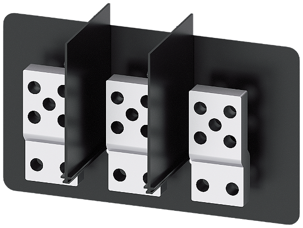 Do Lado Frontal Peças De Conexão Principal Prolongadas Para Montar Na Conex Principal Frontal 3pç Interruptor De Montagem Fixa Acessórios Para Disjuntor 3WL10 / 3VA27 Acessórios E Peças Sobressalentes Para Disjuntores Abertos 3VW9011-0AL77 Siemens