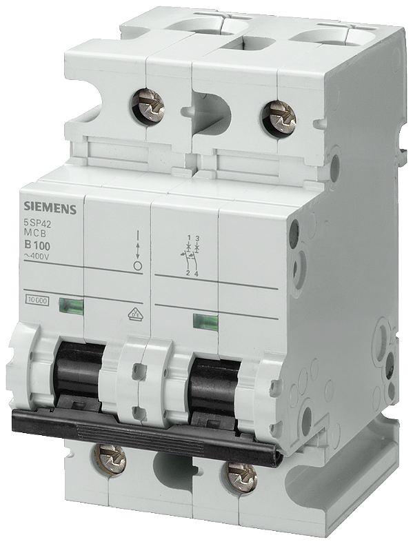 Disjuntor Da Linha 400V 10kA De 2 Polos C 80A P 70mm Disjuntor Sentron 5SP4 Para A Proteção Eficaz Do Operador E De Sistemas Ao Desligar De Forma Segura Em Caso De Sobrecarga E Curto-Circuito Os Minidisjuntores Podem Ser Montados 5SP4280-7 Siemens
