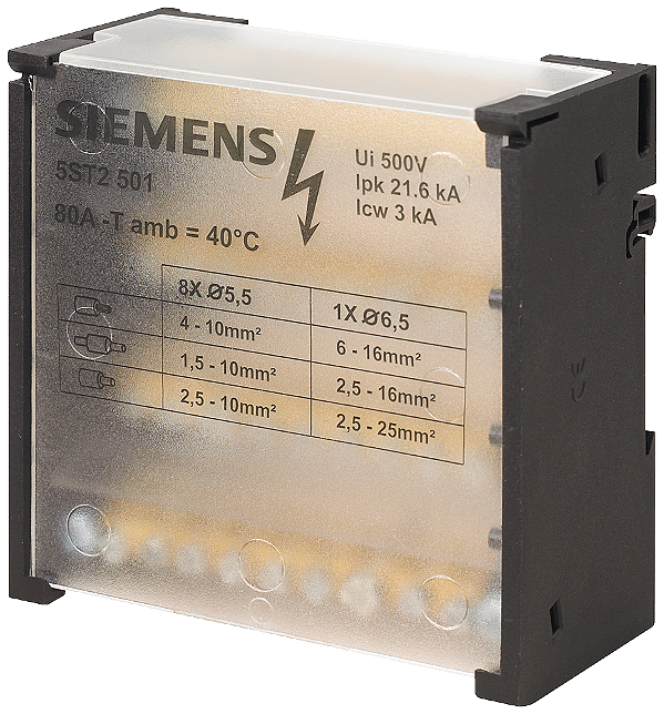 Bloco Distribuição 4P 80A 690V 5St2 501 5ST2501 SIEMENS