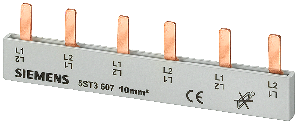 Barramento De Pino Protegido Contra Contato 16mm2 De 2 Fases+Ia 1016mm De Comprimento Cortável Sem Tampas Finais Barramento De Pernos Sentron 5ST3 Como Componente Adicional Para Dispositivos De Proteção De Corrente Residual E 5ST3707 Siemens
