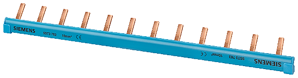Barramento De Pino De 1 Fase 10mm2 12 Pinos Isolamento Azul Cortável Com Tampas Finais Barramento De Pernos Sentron 5ST3 Como Componente Adicional Para Dispositivos De Proteção De Corrente Residual E Minidisjuntores Estes Componentes 5ST3763 Siemens