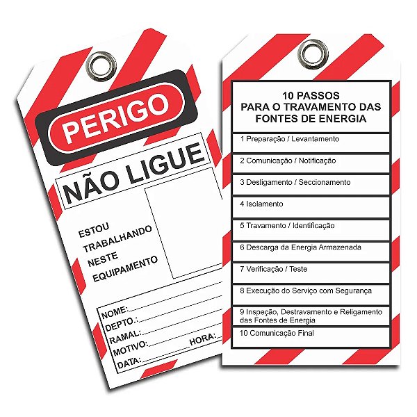 Etiqueta De Bloqueio/ Descri.:10 Passos Para Travamento Et8Sf Tagout