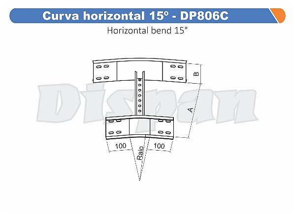 Curva Para Leito Horizontal Aço Carbono 15G Curvilineo 520 200Mm Gf Aba Interna Alt 100Mm