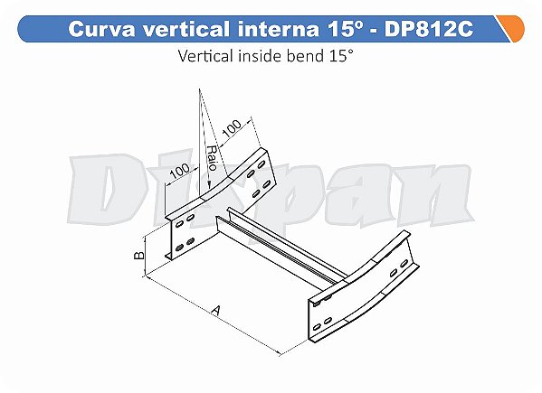 Curva Para Leito Vertical Interna Aço Carbono 15G Curvilineo 320 500Mm Gf Aba Externa Alt 100Mm