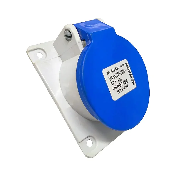 Tomada Embutir Newkon 3P+T 16A 200/250V 9H Az Ip44 N4049 Steck