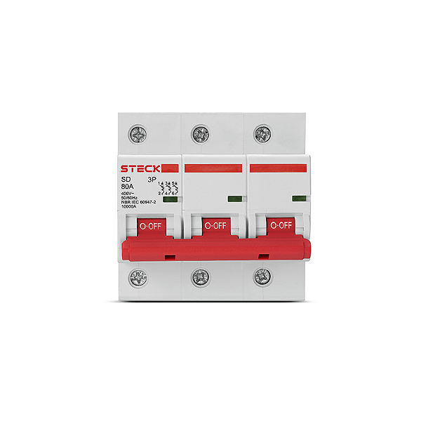 Disjuntor Serie Sd3 080A 3P Curva C 10Ka SDD3C80 Steck