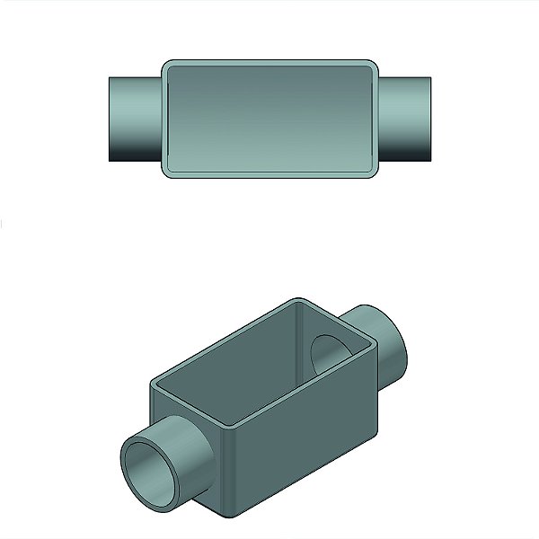 Caixa Fixa Conduletzel Alu Cinza C 3/4" Tampa Cega Ved Pvc Bsp C-15 C/ TP+V PVC ALU CZ Wetzel