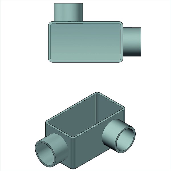 Caixa Fixa Conduletzel Alu Ll 1" Tampa Cega Ved Pvc Npt LL-20 NPT C/ TP+V PVC ALU S/ PINT Wetzel