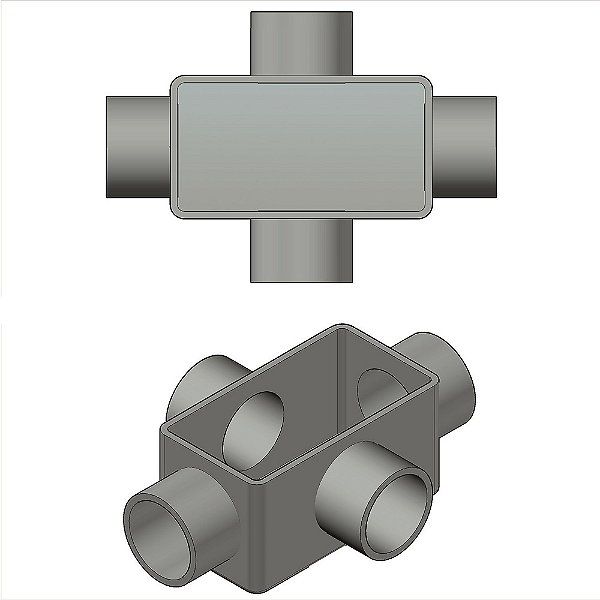 Caixa Deriv Fixa Conduletzel Cz Tipo X 3/4" S/ Tp S/ Ved S/R XSR-15 CORPO ALU CZ Wetzel