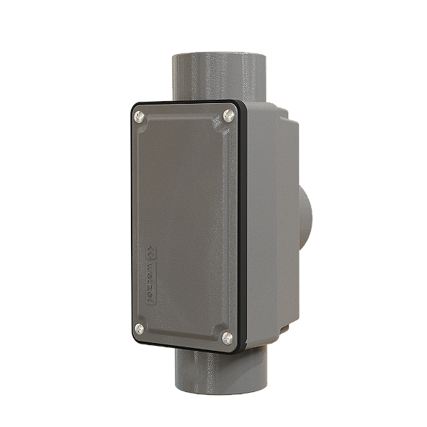 Caixa Deriv Fixa Conduletzel Cz Tipo Tb 2" C/ Tp C/ Ved Neo + Ved Ext Tpe Nas Conex. S/R TBSR-35 C/ TP+V NEO ALU CZ Wetzel