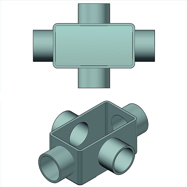 Caixa Fixa Conduletzel Alu Cinza X 1.1/4" Tampa Cega Ved Cr Npt X-25 NPT C/ TP+V ALU CZ Wetzel